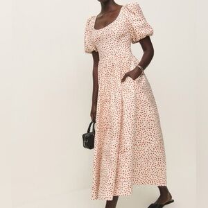 NWT Reformation Everlyn Puff Sleeve Stretch Organic Cotton Dress Fresca Size 2
